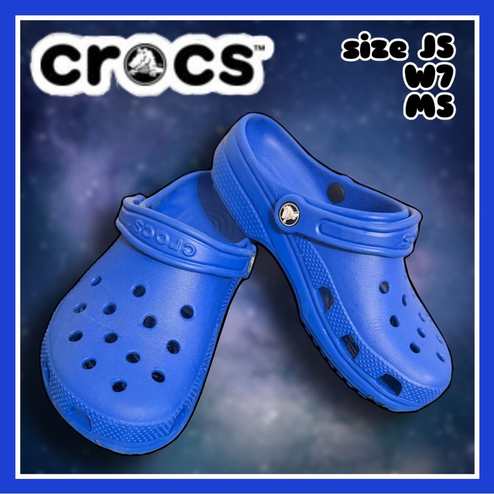 CROCS blue classic slides styles SHOES size J5